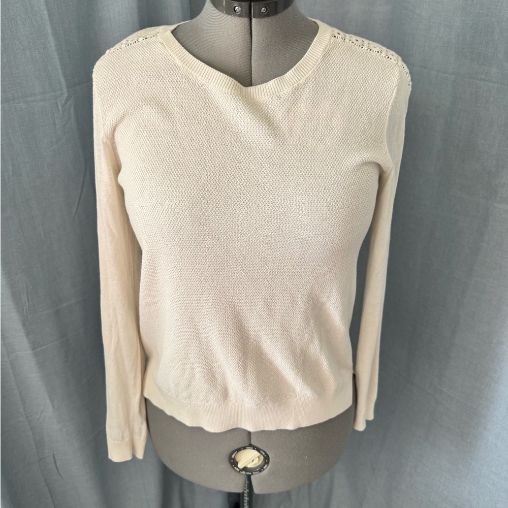 LOFT Cream Crew Neck Sweater